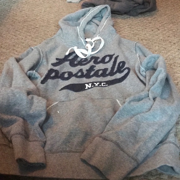 Aeropostale Tops - Hoodie- gray, navy blue, and white